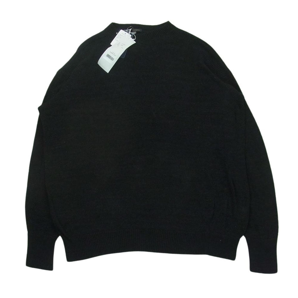 古着 comoli コモリ ラグラン スウェット 黒 COMOLI コモリ 23SS X01-06008 7G コットン ガンジー ニット セーター