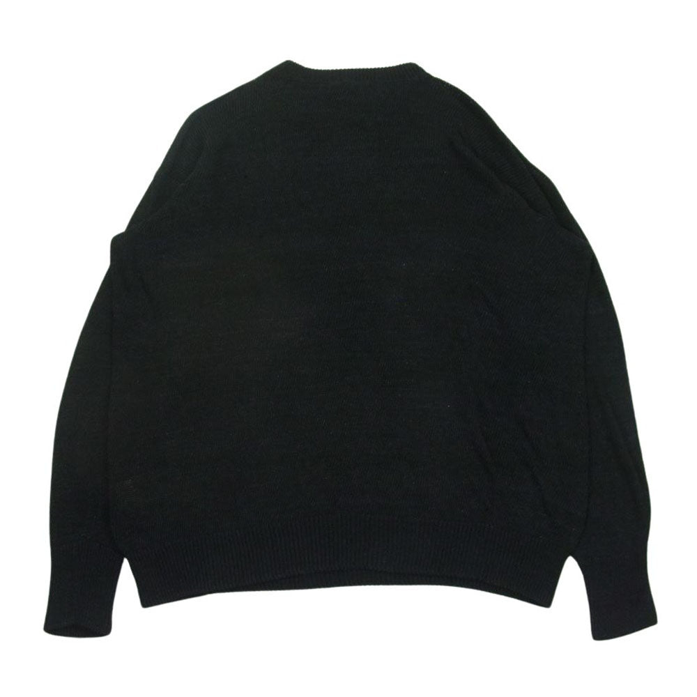 COMOLI コモリ 23SS X01-06008 7G コットン ガンジー ニット セーター 日本製 ブラック系 F【中古】