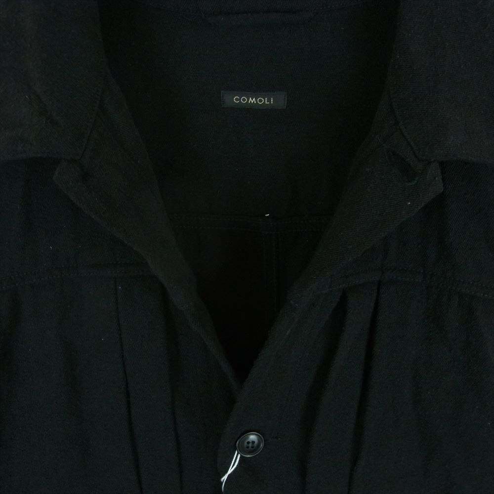 COMOLI コモリ 23SS X01-01009 シルク ネップ TYPE-1ST ジャケット 日本製 ブラック系 3【中古】