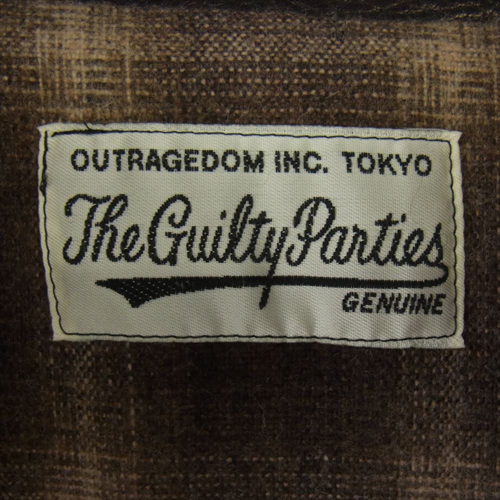 WACKO MARIA ワコマリア LEATHER COAT カウハイド カーコート 裏地オンブレチェック レザージャケット ブラウン系【中古】