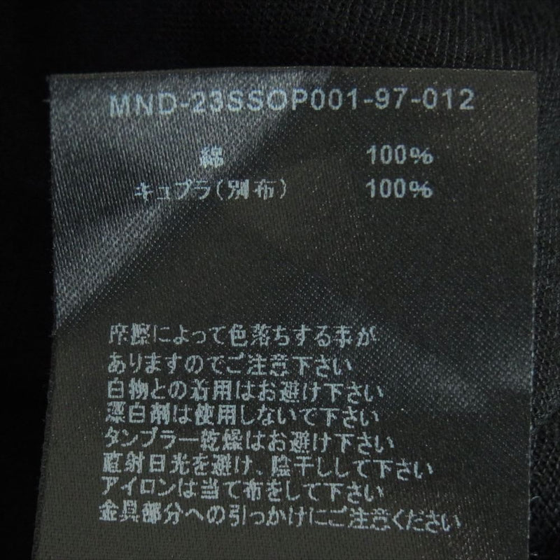 マインデニム 23SS MND-23SSOP001-97-012 OLD PARK Zip Wide Denim T ジップ ワイド デニム地 半袖 Tシャツ カットソー ブラック系 1【中古】