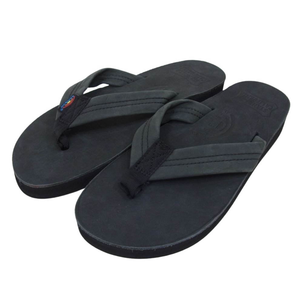STANDARD CALIFORNIA スタンダードカリフォルニア RAINBOW SANDALS × SD 302ALTS CLASSIC LEATHER BLACK クラシック レザー サンダル ブラック系【美品】【中古】
