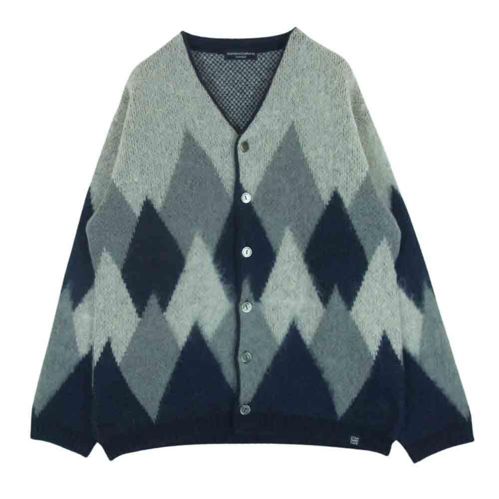 STANDARD CALIFORNIA スタンダードカリフォルニア KNOLE280 SD Mohair Cardigan モヘヤ カーディガン グレー系 ネイビー系 M【中古】