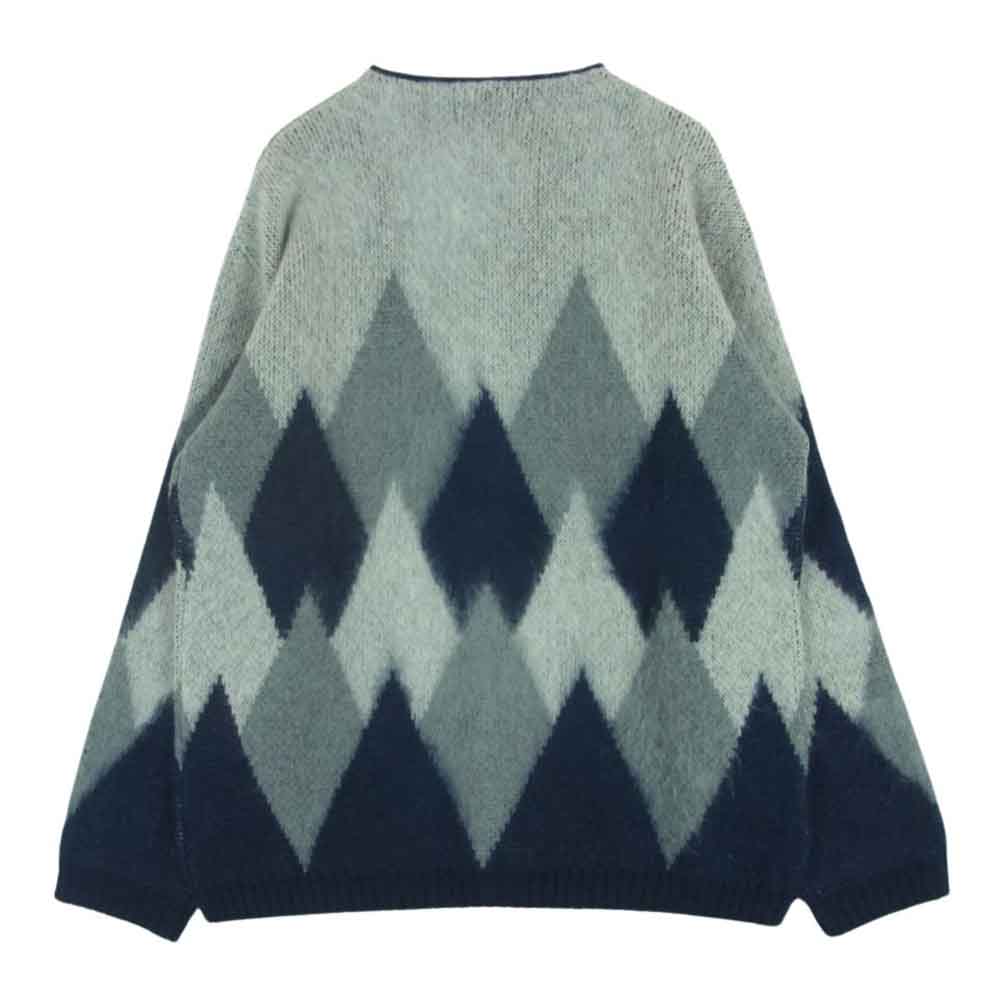 STANDARD CALIFORNIA スタンダードカリフォルニア KNOLE280 SD Mohair Cardigan モヘヤ カーディガン グレー系 ネイビー系 M【中古】