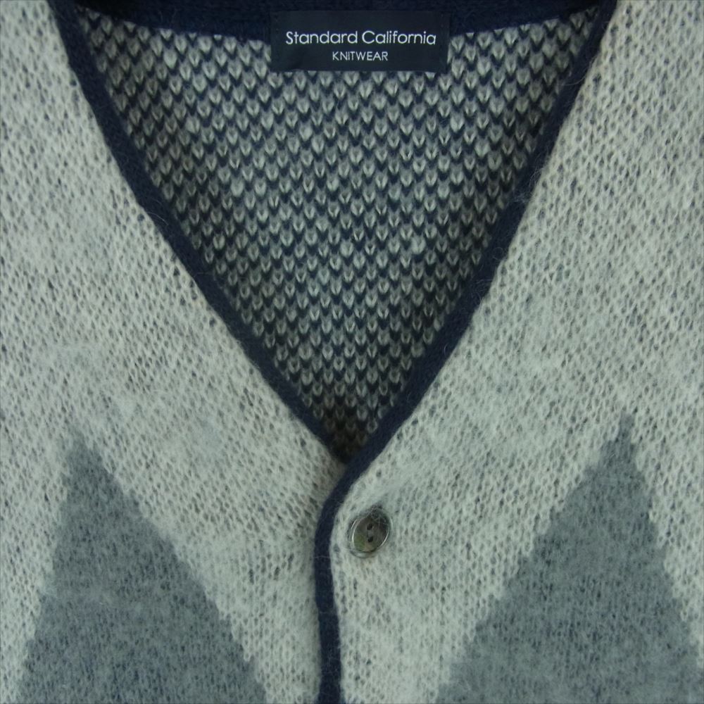 STANDARD CALIFORNIA スタンダードカリフォルニア KNOLE280 SD Mohair Cardigan モヘヤ カーディガン グレー系 ネイビー系 M【中古】