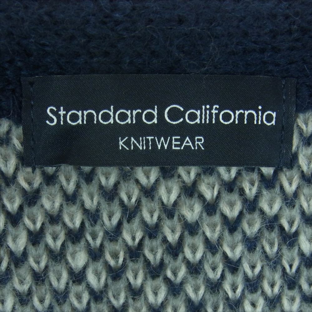 STANDARD CALIFORNIA スタンダードカリフォルニア KNOLE280 SD Mohair Cardigan モヘヤ カーディガン グレー系 ネイビー系 M【中古】