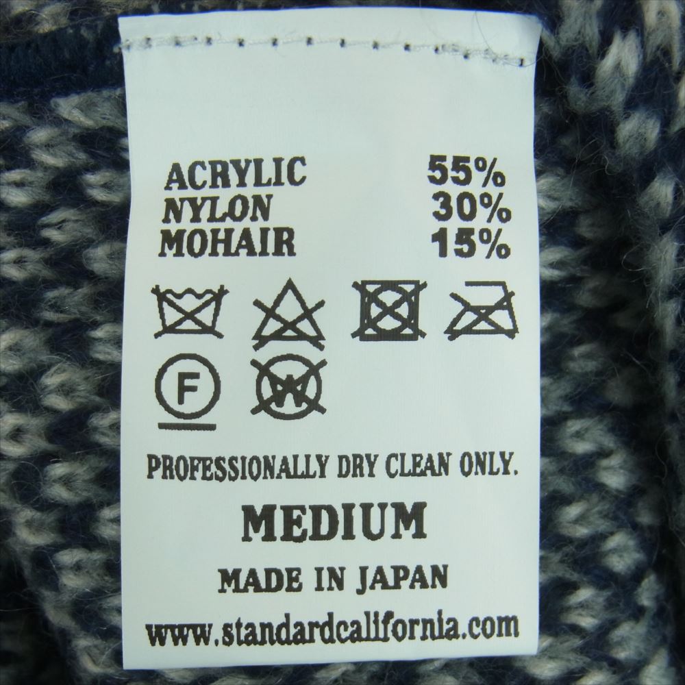 STANDARD CALIFORNIA スタンダードカリフォルニア KNOLE280 SD Mohair Cardigan モヘヤ カーディガン グレー系 ネイビー系 M【中古】
