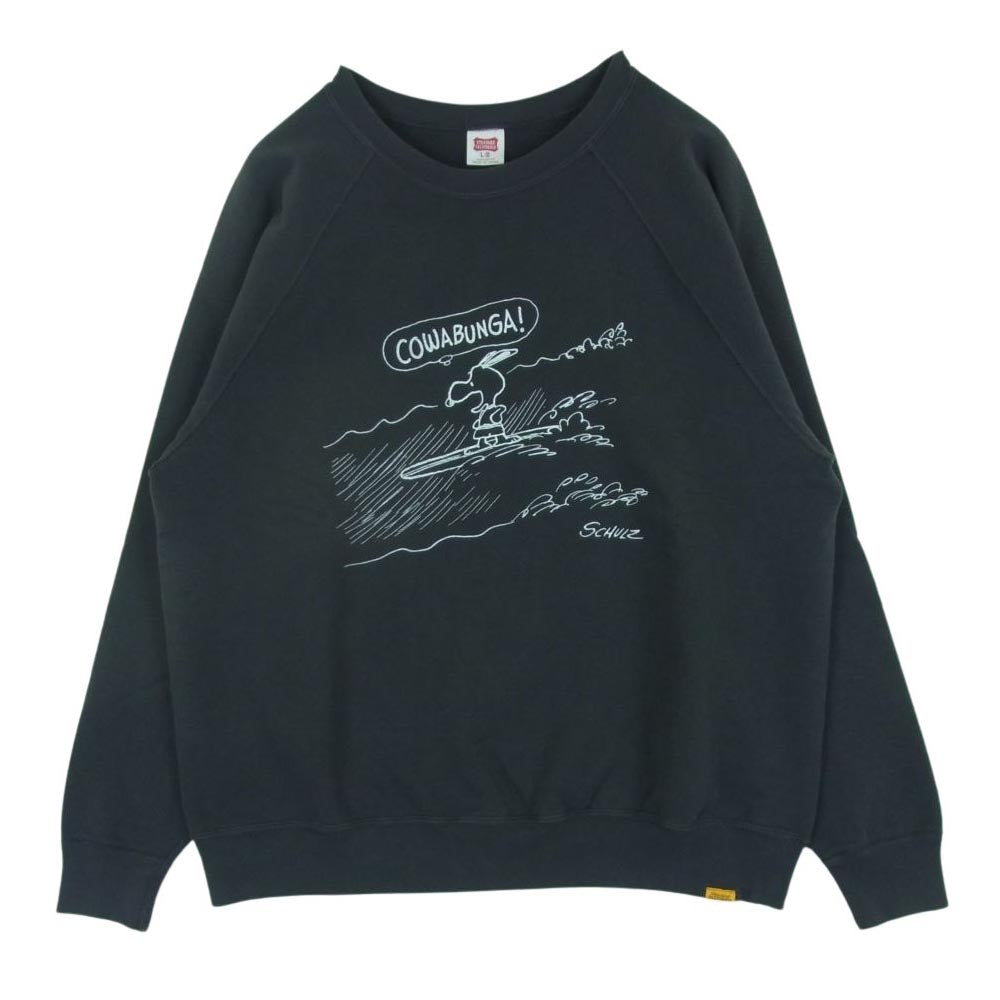 STANDARD CALIFORNIA スタンダードカリフォルニア SNOOPY×SD COWABUNGA! CREW SWEAT クルーネック スウェット ダークグレー系 L【中古】