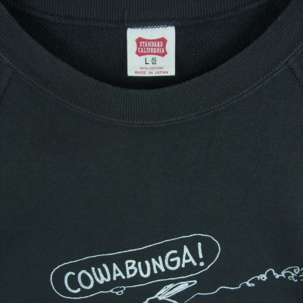 STANDARD CALIFORNIA スタンダードカリフォルニア SNOOPY×SD COWABUNGA! CREW SWEAT クルーネック スウェット ダークグレー系 L【中古】