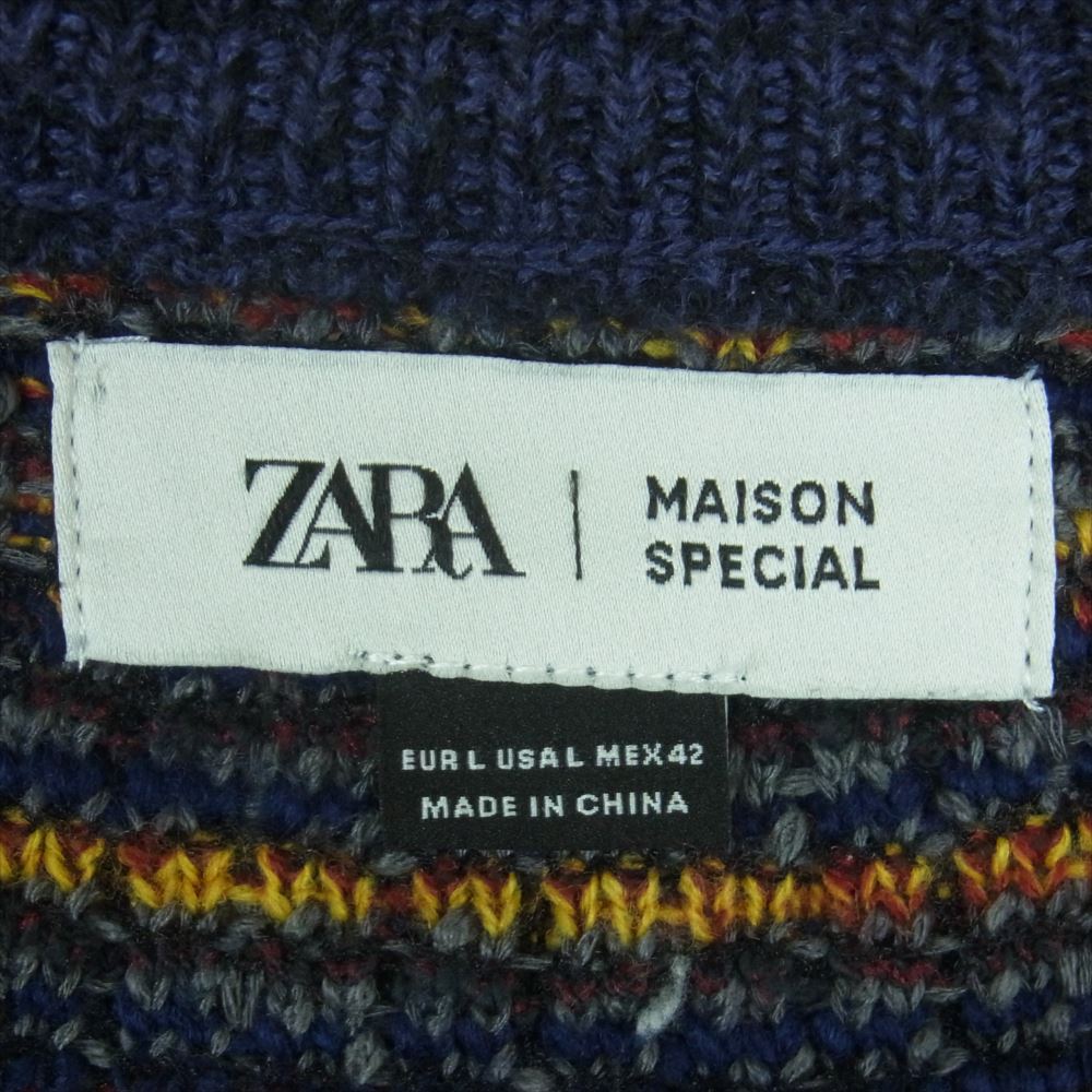 メゾンスペシャル ZARA ザラ セーター ニット 中国製 ダークネイビー系 マルチカラー系 L【中古】