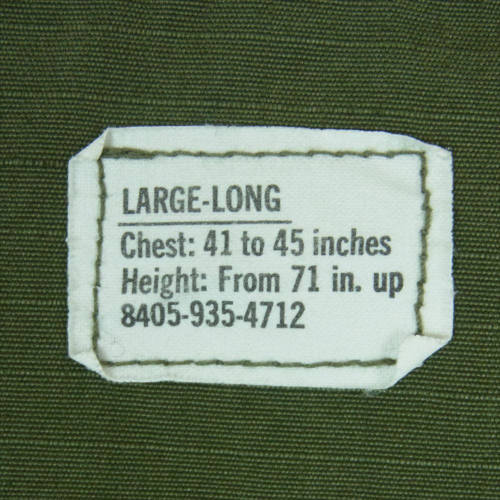 アメリカ軍 8405-935-4712 ヴィンテージ 60s Jungle Coat ジャングル ファティーグ コート ジャケット グリーン系 L【中古】