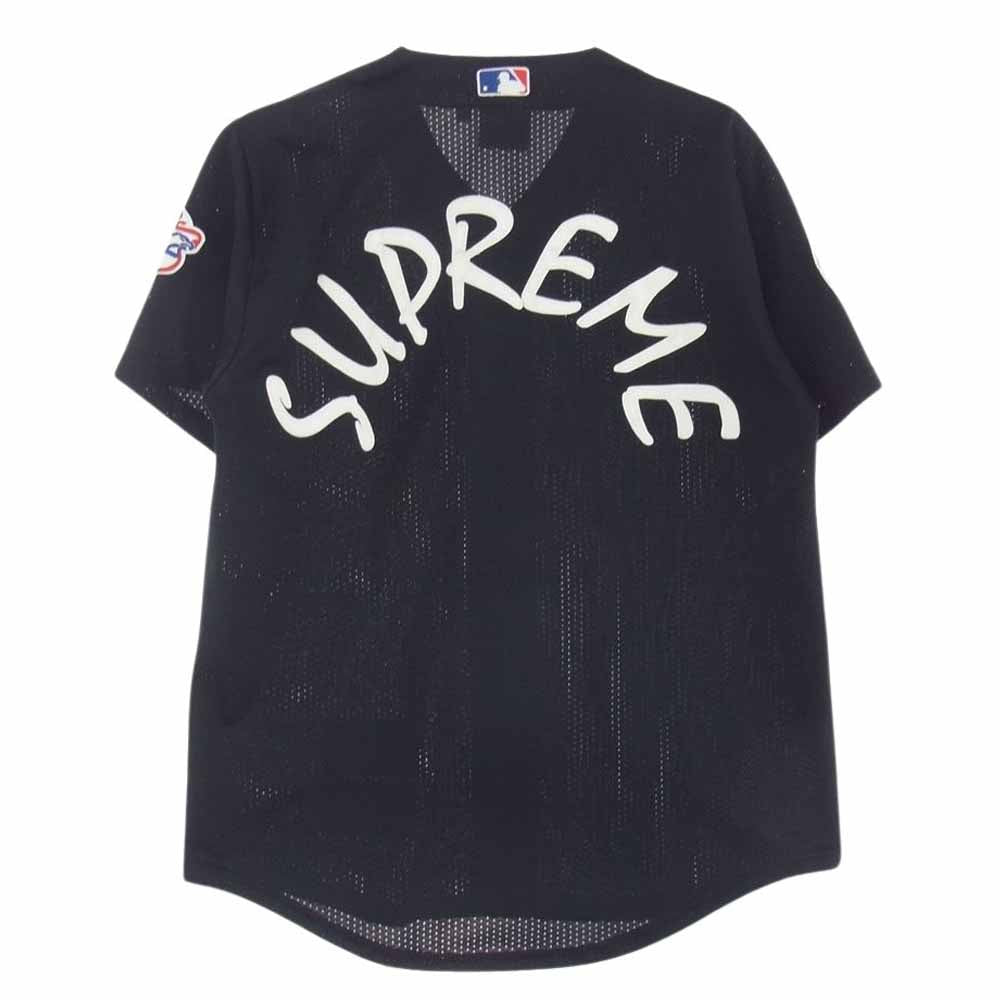 Supreme シュプリーム Majestic New York Yankees マジェスティック ニューヨークヤンキース Baseball Jersey ジャージー ベースボールシャツ ブラック系 M【美品】【中古】