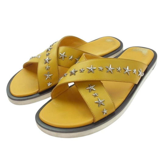 JIMMY CHOO ジミーチュウ イタリア製 スリーパー スタースタッズ レザー サンダル イエロー系 42【中古】
