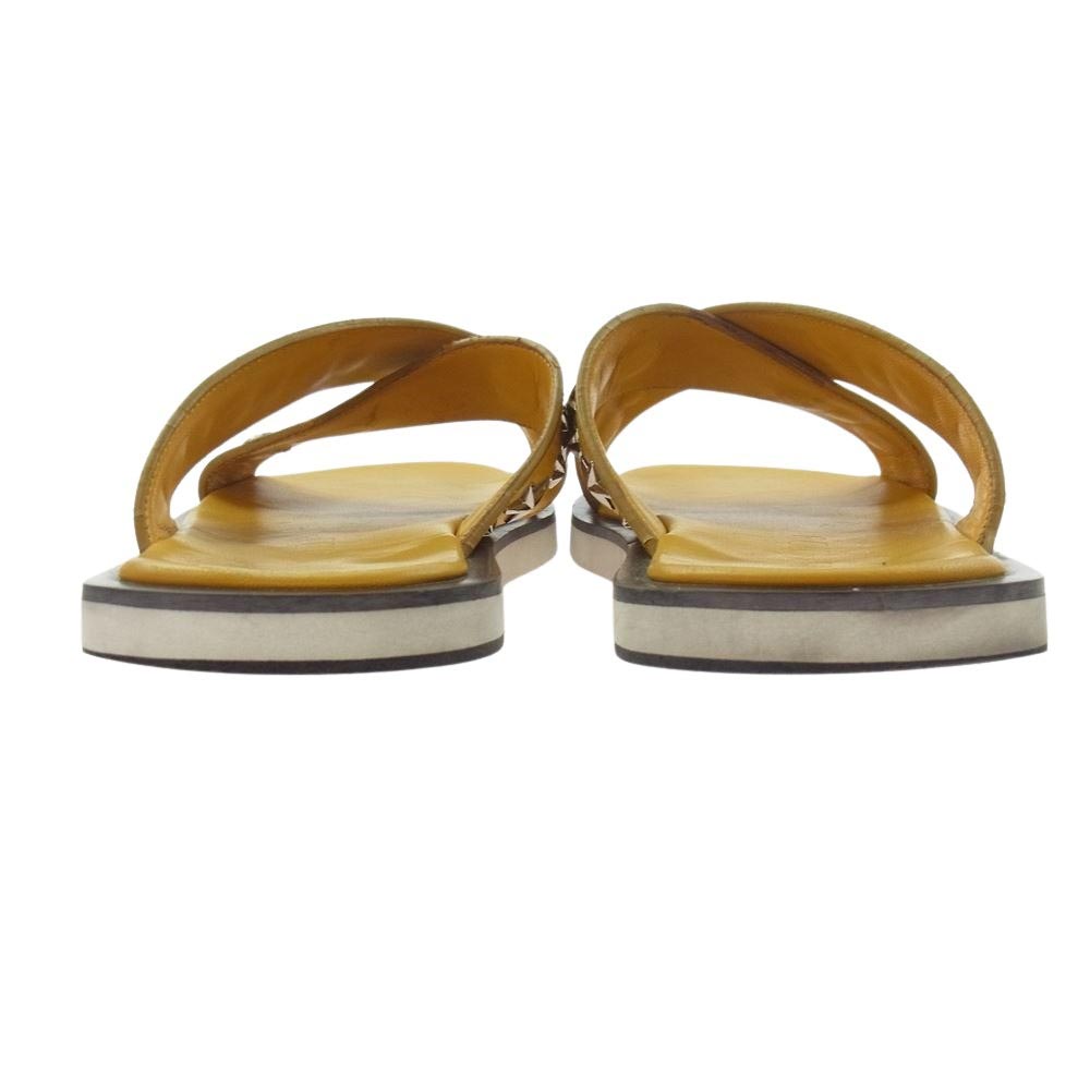 JIMMY CHOO ジミーチュウ イタリア製 スリーパー スタースタッズ レザー サンダル イエロー系 42【中古】