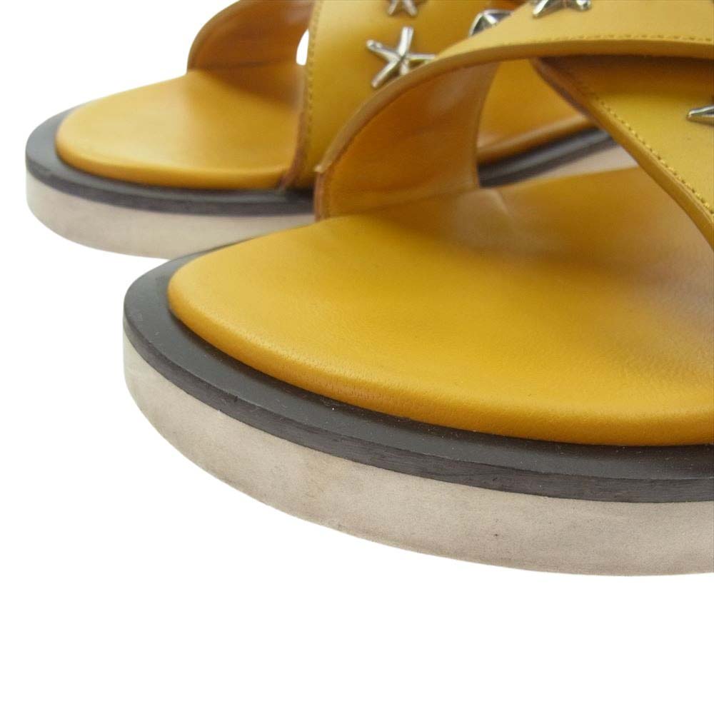 JIMMY CHOO ジミーチュウ イタリア製 スリーパー スタースタッズ レザー サンダル イエロー系 42【中古】