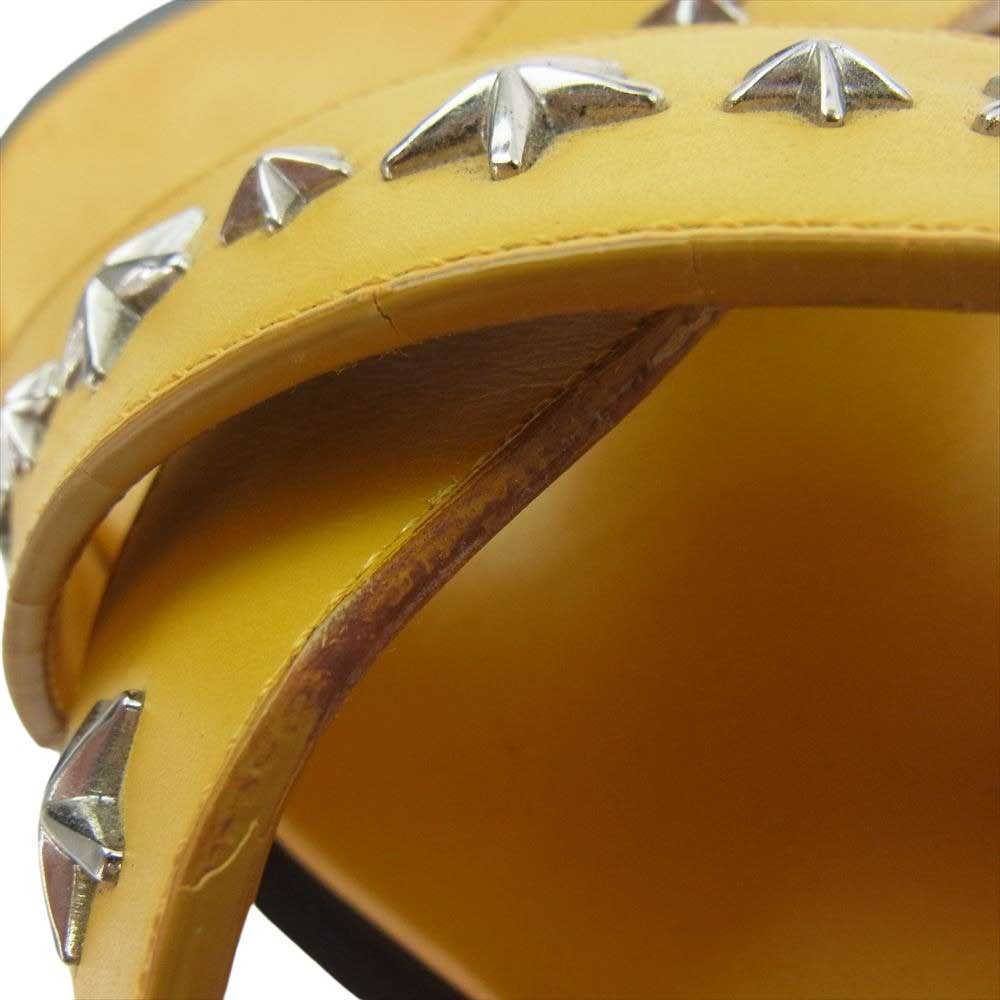 JIMMY CHOO ジミーチュウ イタリア製 スリーパー スタースタッズ レザー サンダル イエロー系 42【中古】