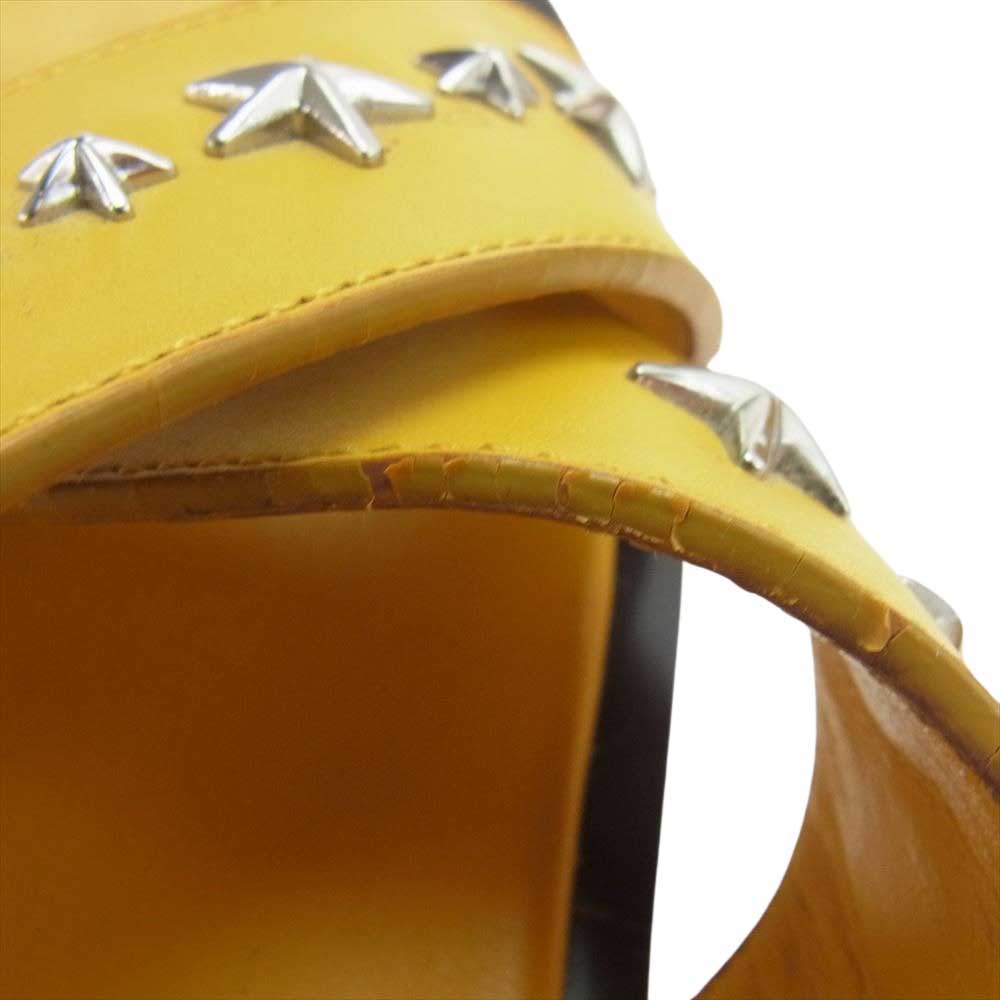 JIMMY CHOO ジミーチュウ イタリア製 スリーパー スタースタッズ レザー サンダル イエロー系 42【中古】