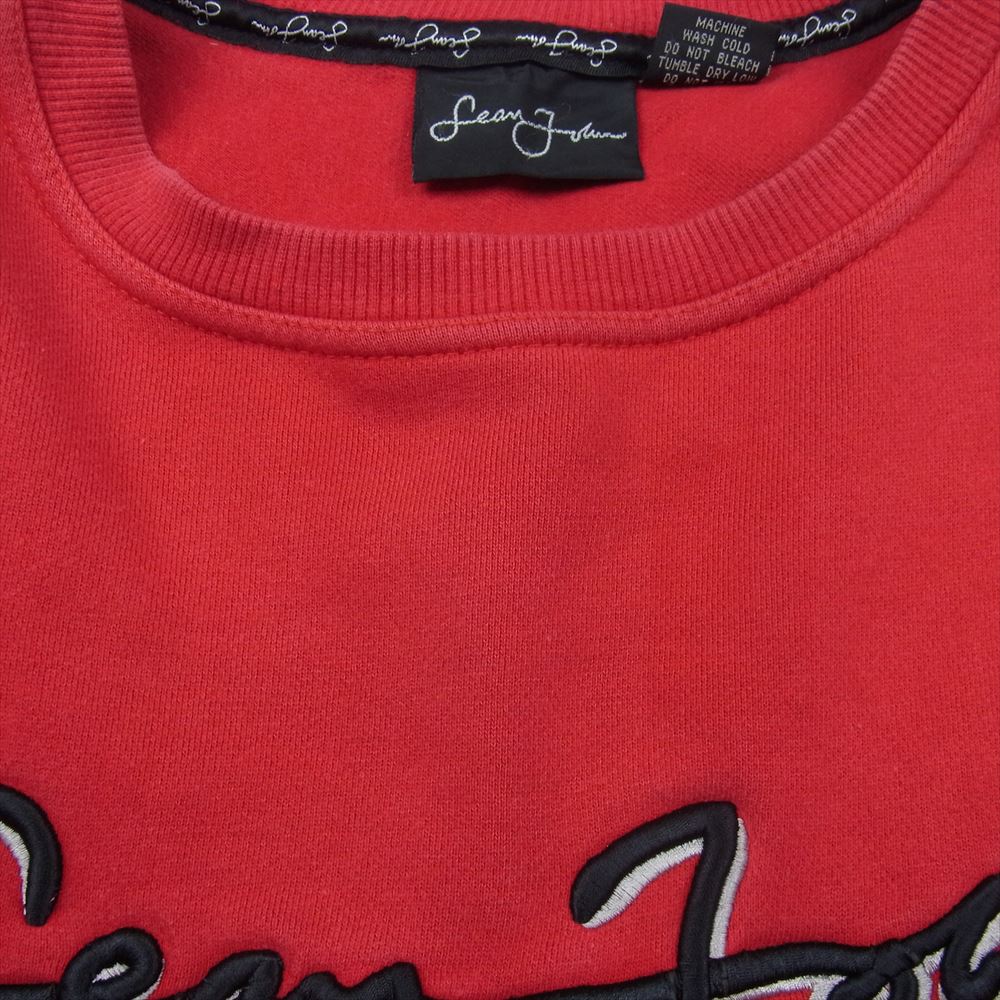 Sean John ショーンジョン USA製 ロゴ刺繍  クルーネック スウェット トレーナー レッド系 XXL【中古】