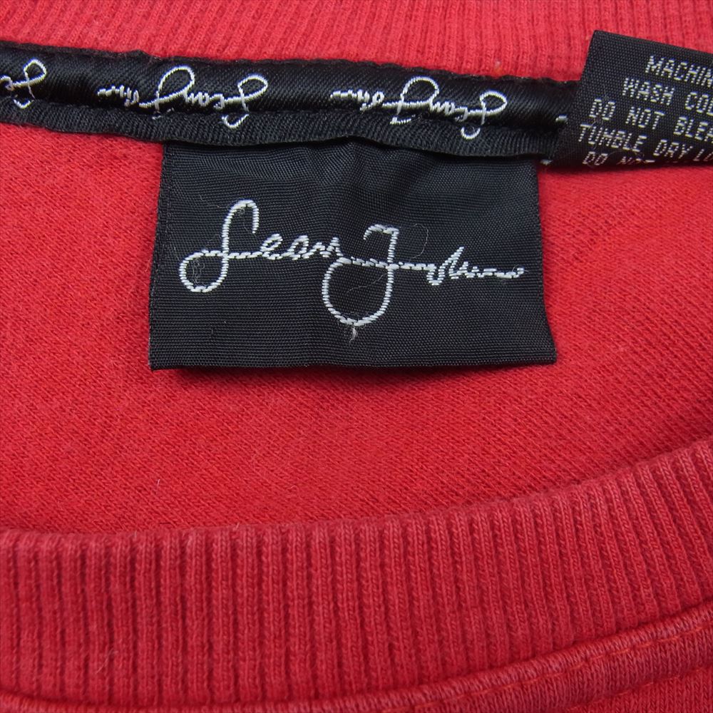 Sean John ショーンジョン USA製 ロゴ刺繍  クルーネック スウェット トレーナー レッド系 XXL【中古】