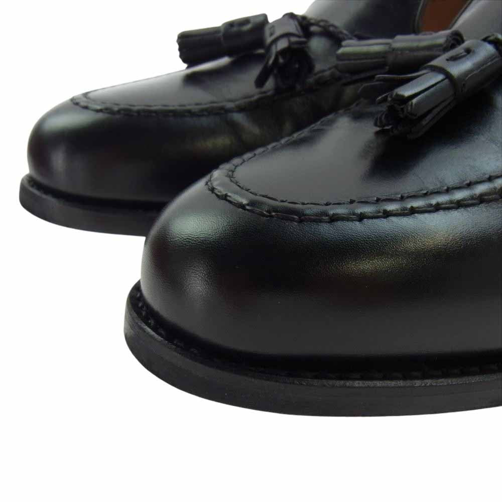 バーウィック 4340 BOX CALF ボックスカーフ タッセル ローファー レザー シューズ ブラック系 7.5【中古】