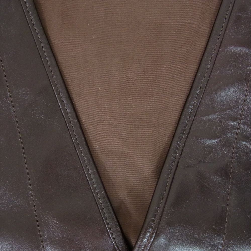 FINE CREEK LEATHERS ファインクリークレザー ACVE002 FINE CREEK＆CO Jefferson ジェファーソン ホースハイド 茶芯 レザー ベスト ブラウン系 40【新古品】【未使用】【中古】