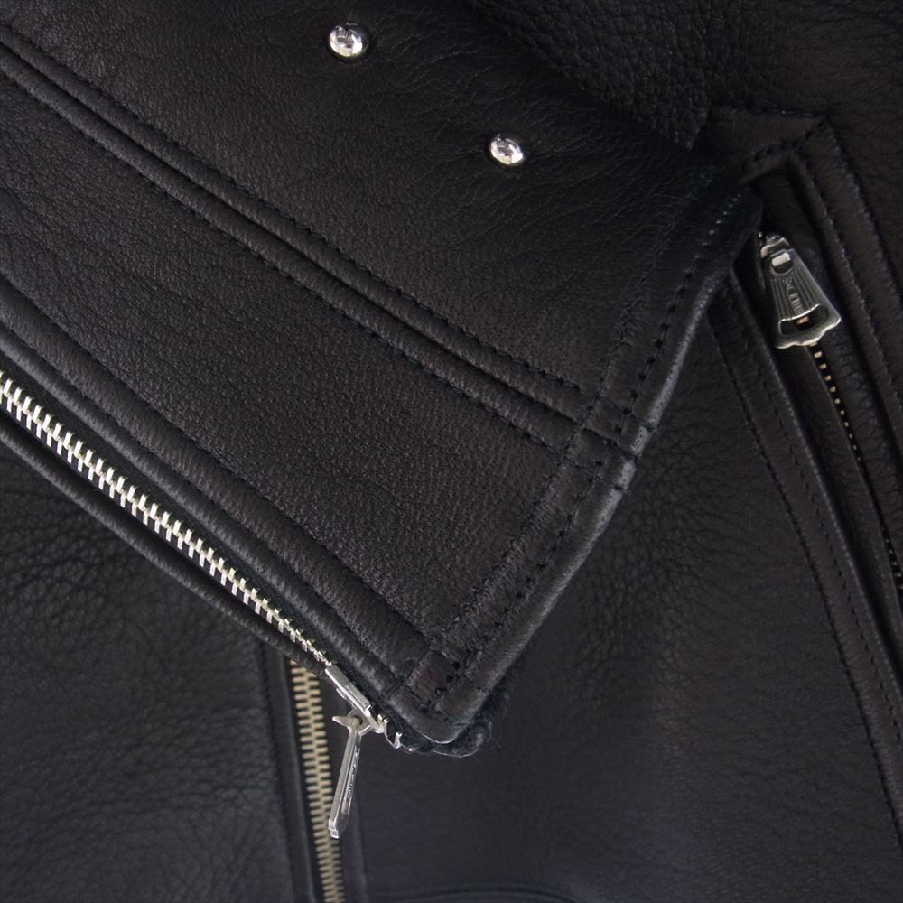 FINE CREEK LEATHERS ファインクリークレザー ACJK050 FINE CREEK ＆CO Lindbergh Deer Black リンドバーグ ワピチレザー フルベジタブルタンニン ジャケット ブラック系 36【新古品】【未使用】【中古】