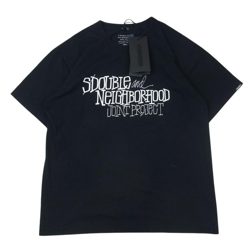 NEIGHBORHOOD ネイバーフッド S/DOUBLE エスダブル JOINT PROJECT TEE ロゴ プリント 半袖 Tシャツ ブラック系 S【美品】【中古】
