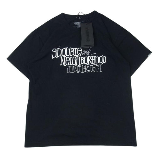 NEIGHBORHOOD ネイバーフッド S/DOUBLE エスダブル JOINT PROJECT TEE ロゴ プリント 半袖 Tシャツ ブラック系 S【美品】【中古】
