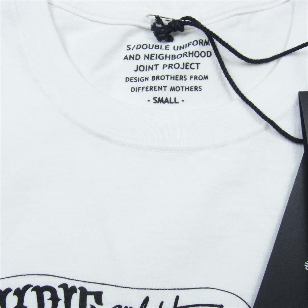 NEIGHBORHOOD ネイバーフッド × S/DOUBLE POPPA WHEELIE TEE バイク プリント 半袖 Tシャツ ホワイト系 S【極上美品】【中古】