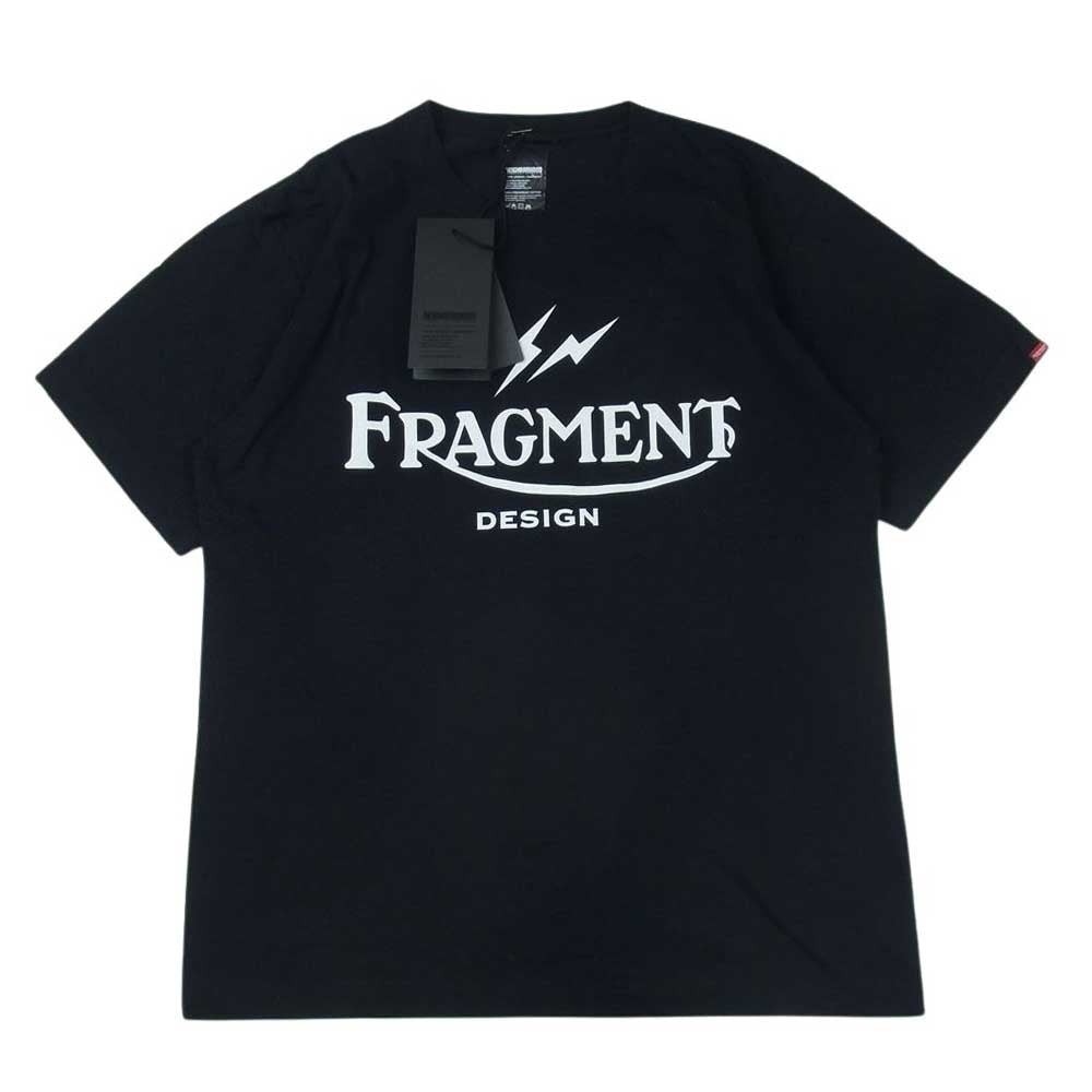 NEIGHBORHOOD ネイバーフッド fragment design フラグメントデザイン サンダー パロディー ロゴ クルーネック 半袖 Tシャツ ブラック系 1【極上美品】【中古】