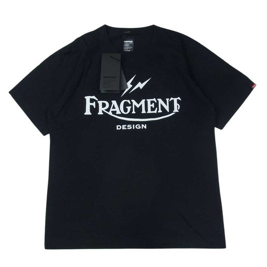 NEIGHBORHOOD ネイバーフッド fragment design フラグメントデザイン サンダー パロディー ロゴ クルーネック 半袖 Tシャツ ブラック系 1【極上美品】【中古】