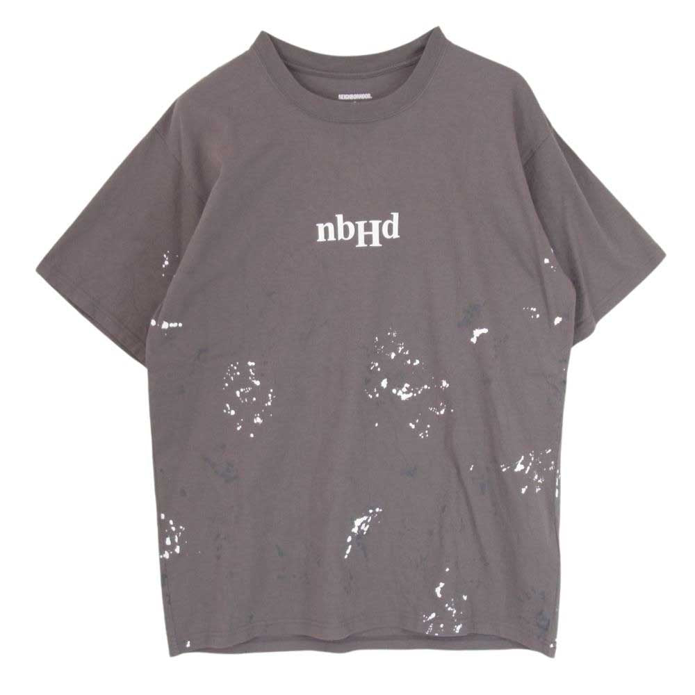 NEIGHBORHOOD ネイバーフッド DRIP C-TEE  SS ペイント ロゴ プリント 半袖 Tシャツ グレー系 S【美品】【中古】