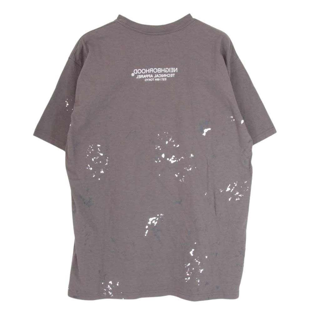 NEIGHBORHOOD ネイバーフッド DRIP C-TEE  SS ペイント ロゴ プリント 半袖 Tシャツ グレー系 S【美品】【中古】