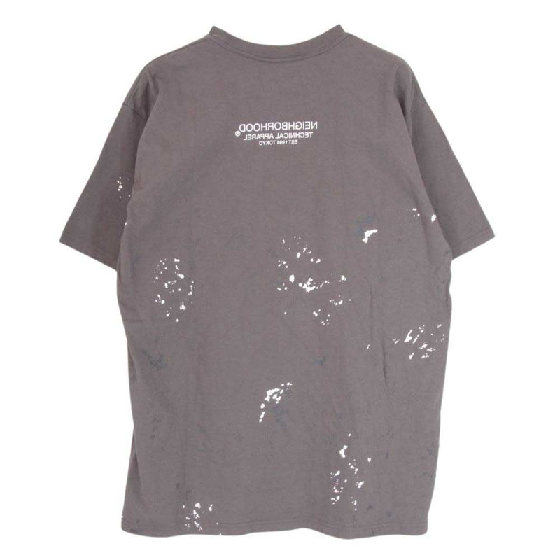 NEIGHBORHOOD ネイバーフッド DRIP C-TEE  SS ペイント ロゴ プリント 半袖 Tシャツ グレー系 S【美品】【中古】