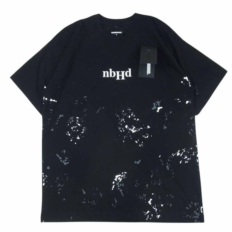 NEIGHBORHOOD ネイバーフッド DRIP C-TEE  SS ペイント ロゴ プリント 半袖 Tシャツ ブラック系 S【美品】【中古】