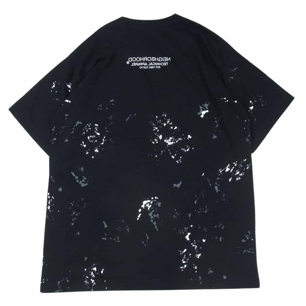 NEIGHBORHOOD ネイバーフッド DRIP C-TEE  SS ペイント ロゴ プリント 半袖 Tシャツ ブラック系 S【美品】【中古】