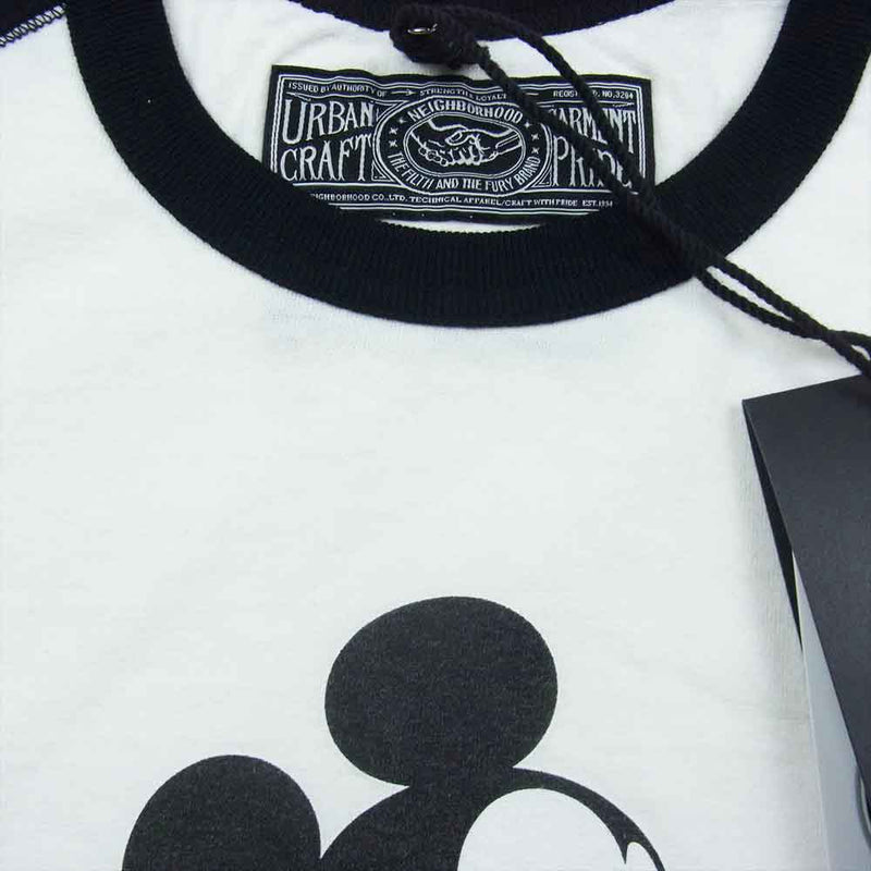 NEIGHBORHOOD ネイバーフッド 092STWDN-CSM02 Disney ミッキー 七分丈 カットソー Tシャツ オフホワイト系 M【美品】【中古】