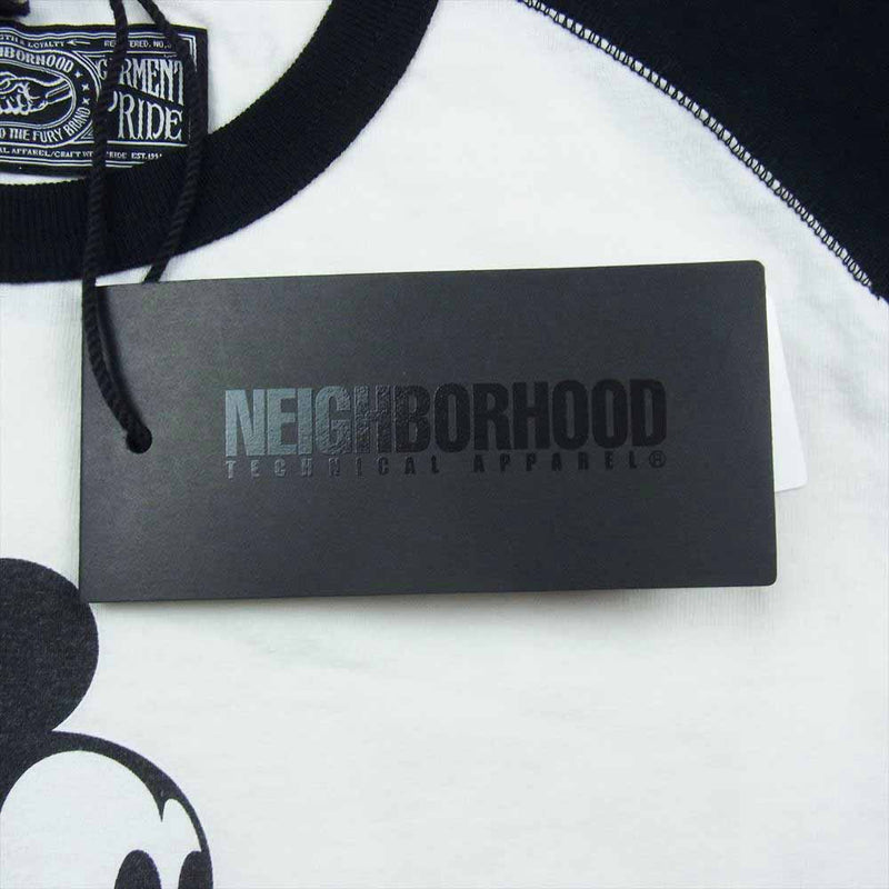 NEIGHBORHOOD ネイバーフッド 092STWDN-CSM02 Disney ミッキー 七分丈 カットソー Tシャツ オフホワイト系 M【美品】【中古】