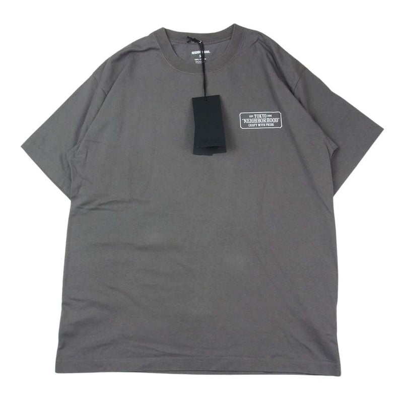 NEIGHBORHOOD ネイバーフッド 23SS 231PCNH-ST01 NH.TEE SS-1 ロゴ プリント 半袖 Tシャツ グレー系 S【美品】【中古】