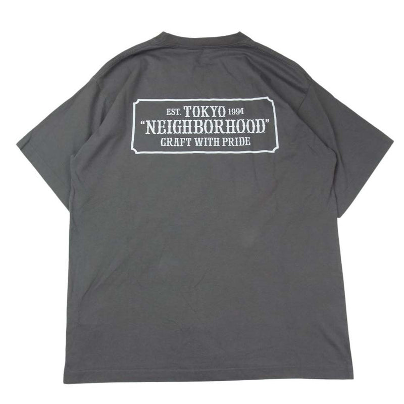 NEIGHBORHOOD ネイバーフッド 23SS 231PCNH-ST01 NH.TEE SS-1 ロゴ プリント 半袖 Tシャツ グレー系 S【美品】【中古】