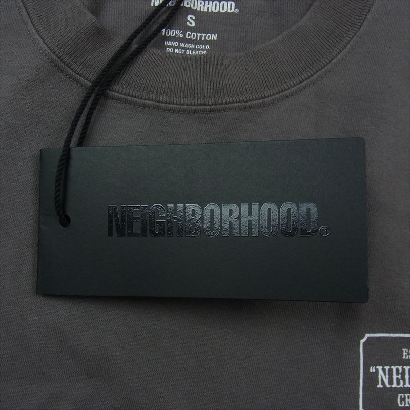 NEIGHBORHOOD ネイバーフッド 23SS 231PCNH-ST01 NH.TEE SS-1 ロゴ プリント 半袖 Tシャツ グレー系 S【美品】【中古】