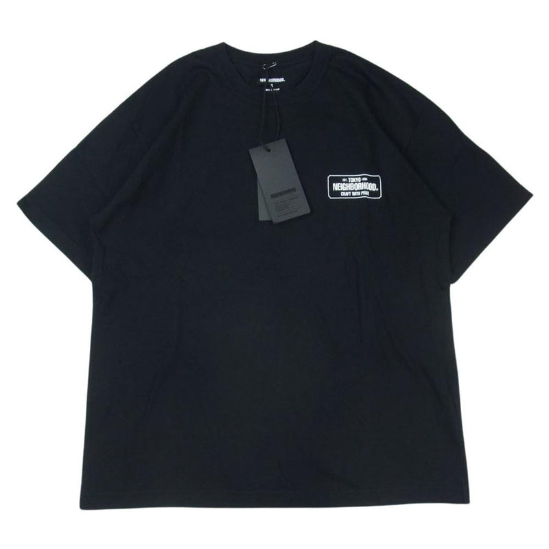 NEIGHBORHOOD ネイバーフッド 23SS 231PCNH-ST01 NH.TEE SS-1 ロゴ プリント 半袖 Tシャツ ブラック ブラック系 S【極上美品】【中古】