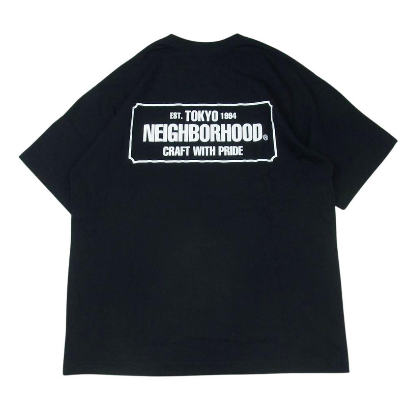 NEIGHBORHOOD ネイバーフッド 23SS 231PCNH-ST01 NH.TEE SS-1 ロゴ プリント 半袖 Tシャツ ブラック ブラック系 S【極上美品】【中古】