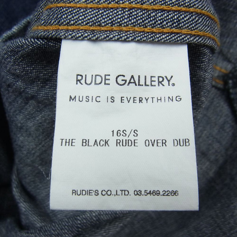 RUDE GALLERY ルードギャラリー レザー 切替 デニム ウェスタン ジャケット インディゴブルー系 3【中古】