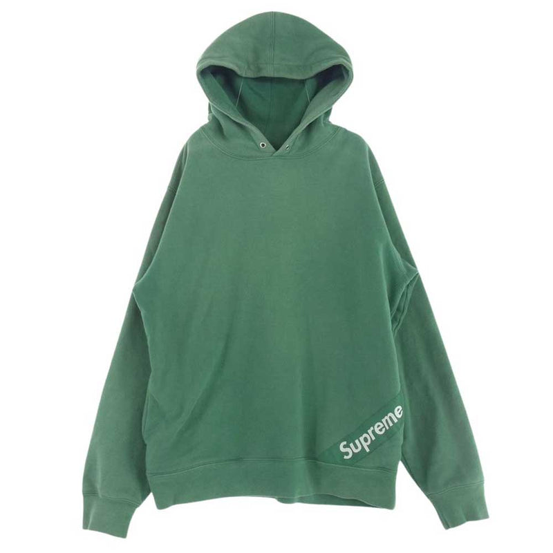 Supreme シュプリーム 18SS Corner Label Hooded Sweatshirt コーナーラベル フーデッド スウェット パーカー グリーン系【中古】