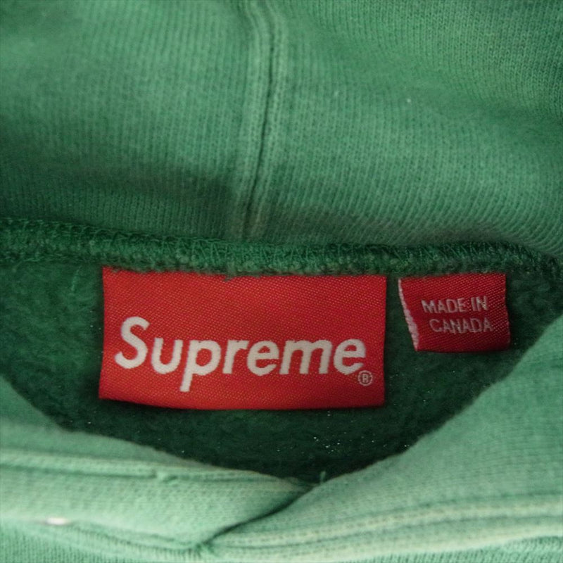 Supreme シュプリーム 18SS Corner Label Hooded Sweatshirt コーナーラベル フーデッド スウェット パーカー グリーン系【中古】