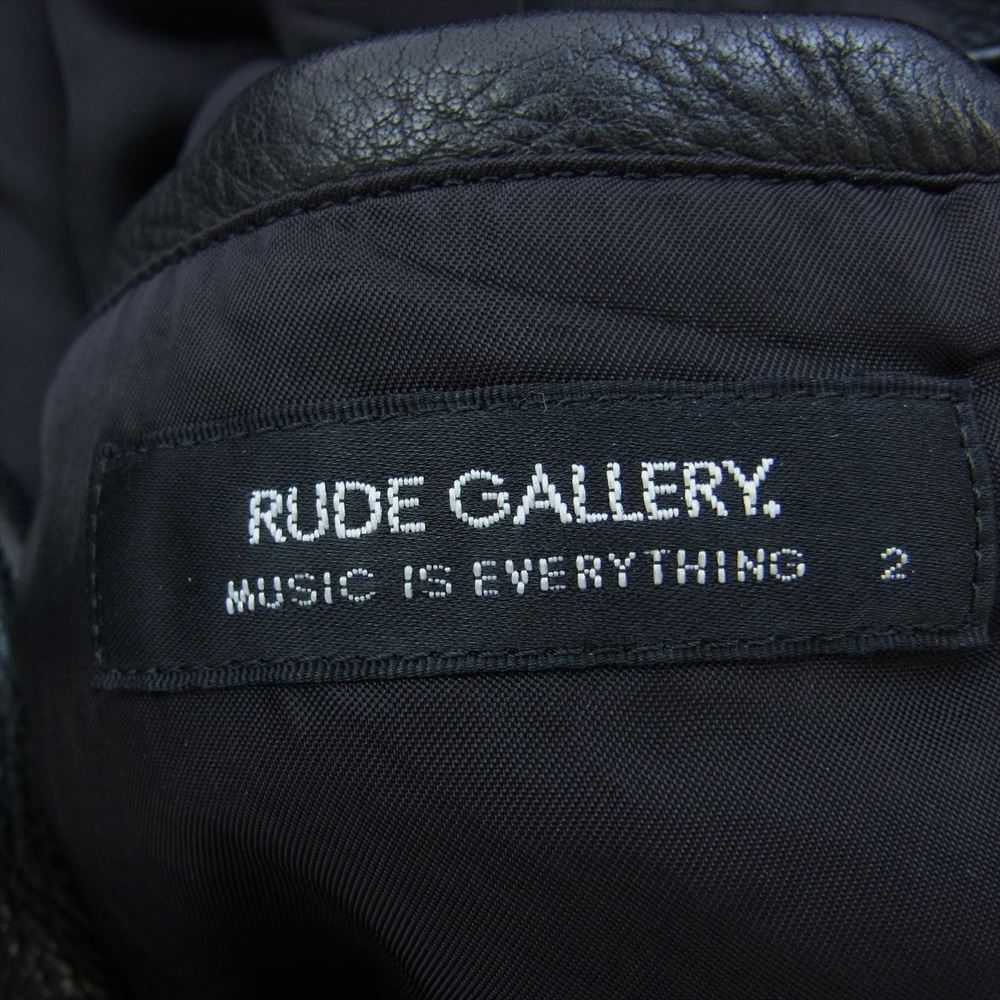 RUDE GALLERY ルードギャラリー 13AW ステアハイド レザー シングル ライダース ジャケット ブラック系 2【中古】