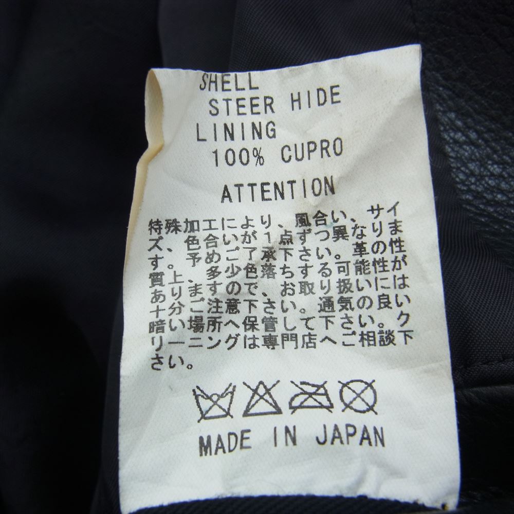 RUDE GALLERY ルードギャラリー 13AW ステアハイド レザー シングル ライダース ジャケット ブラック系 2【中古】