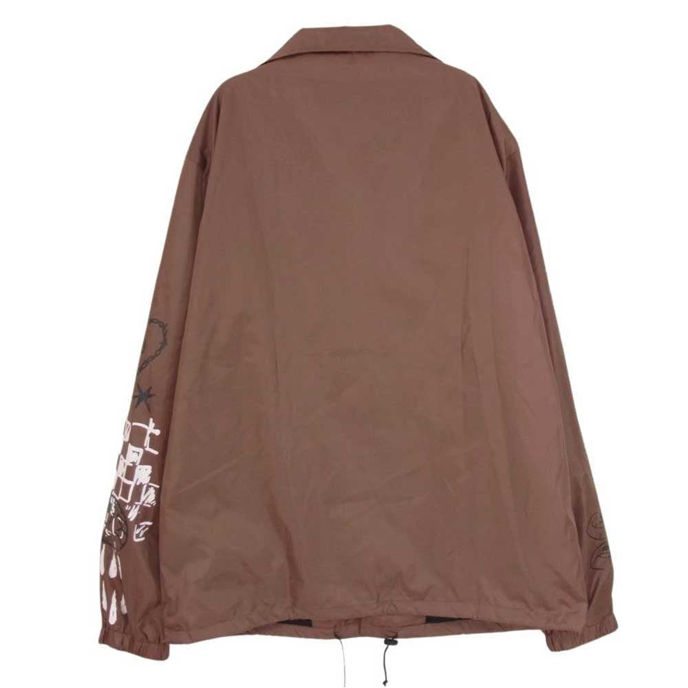 リーズン CJF23-05 ハンドペイント グラフィック プリント ナイロン コーチジャケット ブラウン系 L【中古】