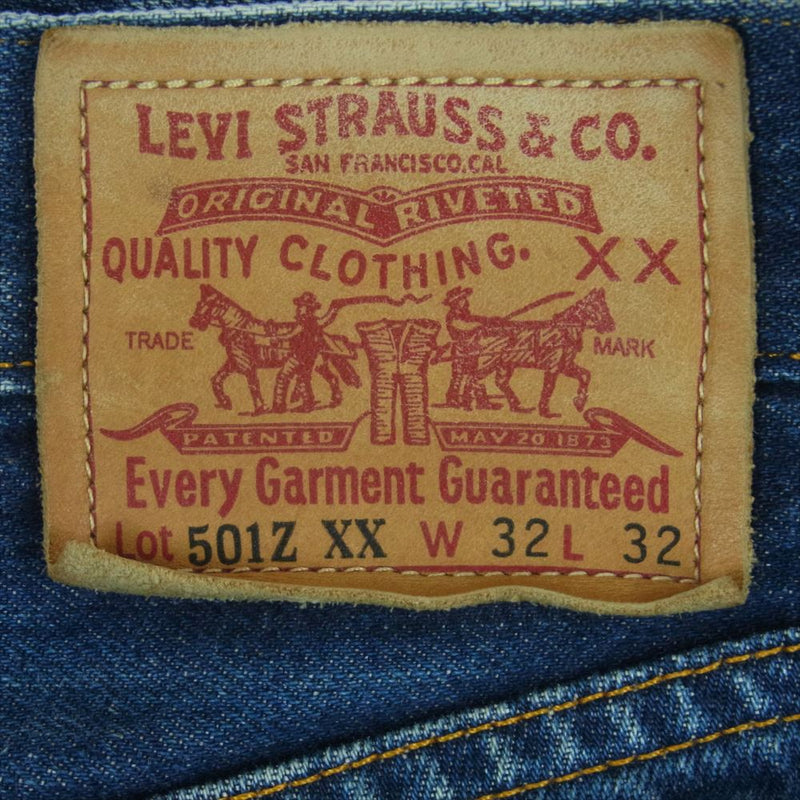 Levi's リーバイス 50154-0001 Vintage Clothing LVC 501ZXX BIGE USA製 復刻 ヴィンテージクロージング セルビッジ 赤耳 デニム パンツ インディゴブルー系 W32 L32【中古】